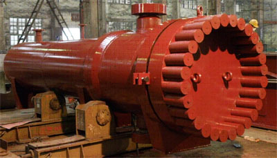 Process gas/liquid heat exchanger